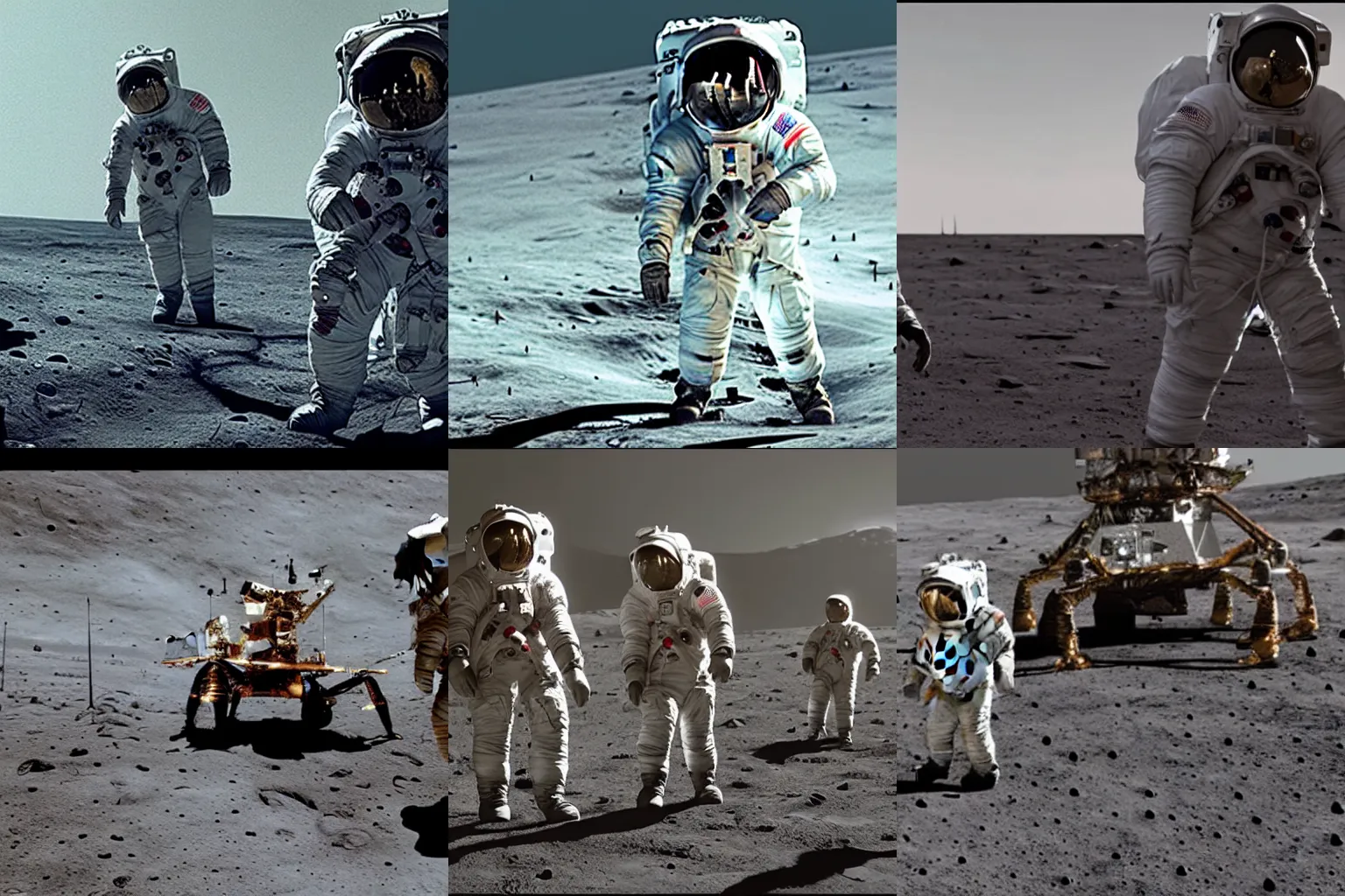 Prompt: astronauts discovering alien life on the moon, terrifying cinematic, hbo, dramatic, ARRI, 4k, highly detailed