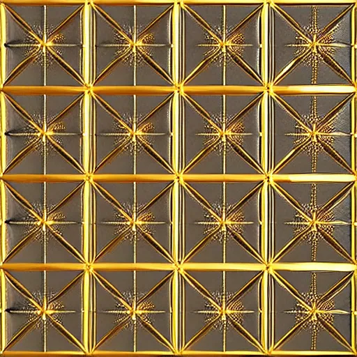 Image similar to 3d render of an abstract pattern gold tile, symetrical