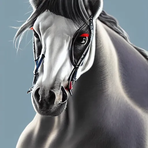 Prompt: a horse as the terminator