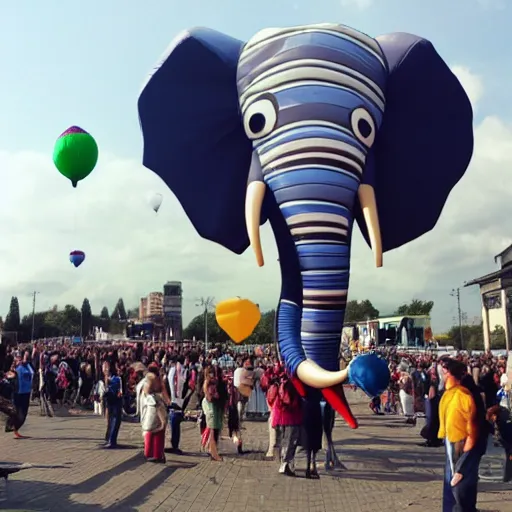 Prompt: an elephant on a balloon