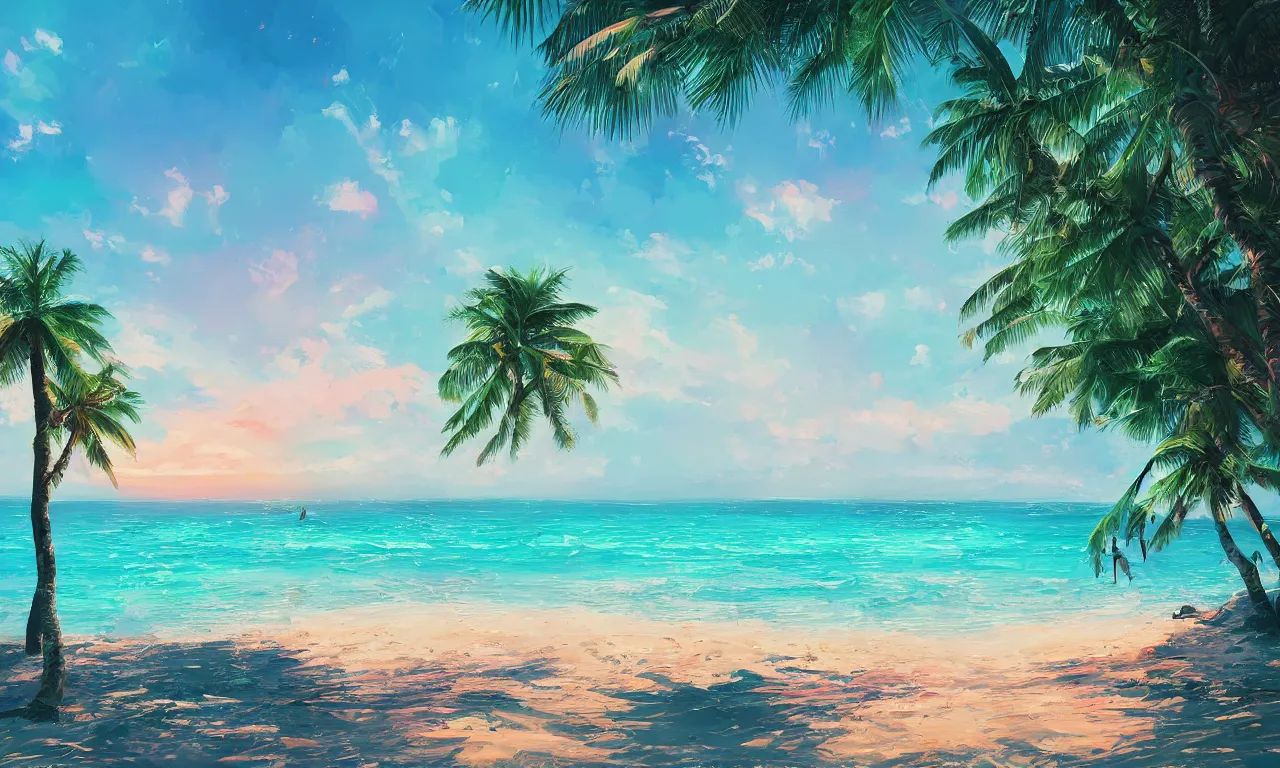 Image similar to paradise beach by alena aenami artworks in 4 k