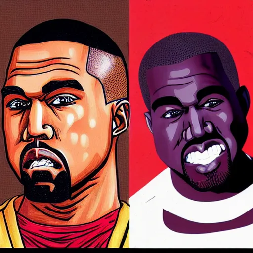 Image similar to kanye west drawn in the style of dragon ball z