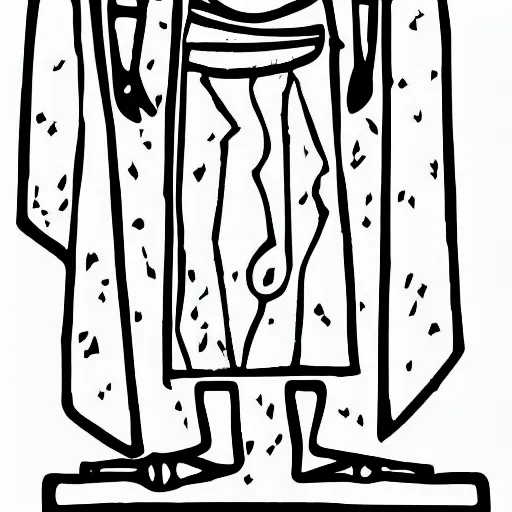 Image similar to children's coloring book page of a 30 year old man in ancient Canaanite clothing, simple line art