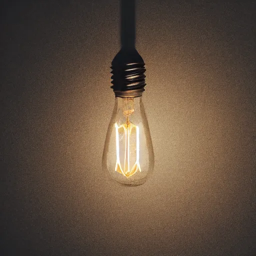 Image similar to A single lightbulb lighting up an otherwise dark basement.