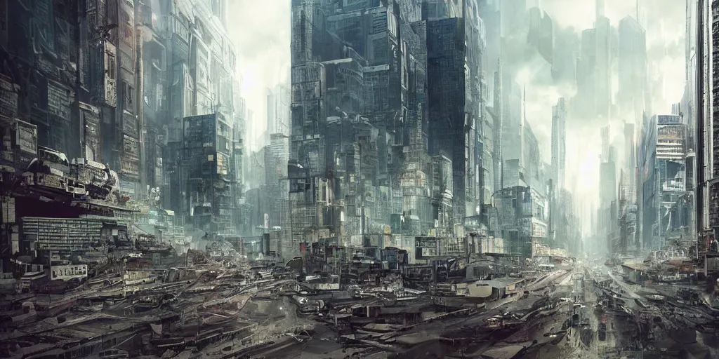 Image similar to dystopic city