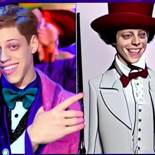 Image similar to Pete Davidson as Willy Wonka 4K quality super realistic