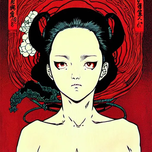 Prompt: prompt : portrait of rogue painted in miyazaki color style drawn by katsuhiro otomo and takato yamamoto, inspired by fables, china doll face, smooth face feature, intricate oil painting, high detail, sharp high detail, manga and anime 2 0 0 0