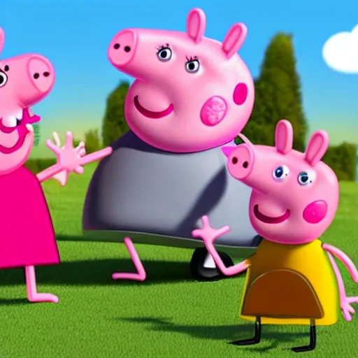 Image similar to a 3 d version of peppa pig, cgi, ultra high quality, 8 k