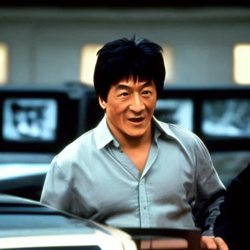 Prompt: a detailed photograph of jackie chan in the movie rush hour