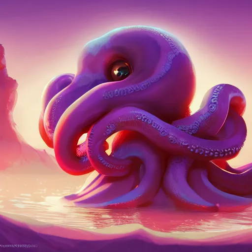 Image similar to Portrait of an antropomorphic octopus, mattepainting concept Blizzard pixar maya engine on stylized background splash comics global illumination lighting artstation lois van baarle, ilya kuvshinov, rossdraws