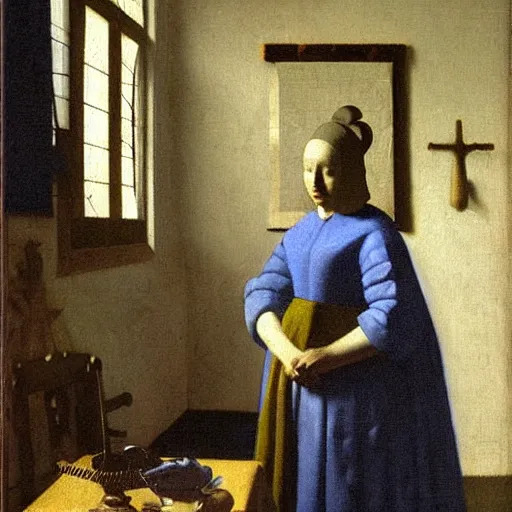 Prompt: Vermeer painting of Cthulhu