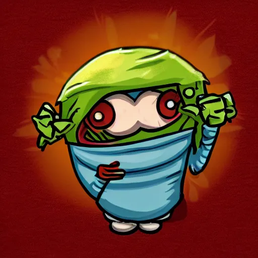 Image similar to a burrito character, angry