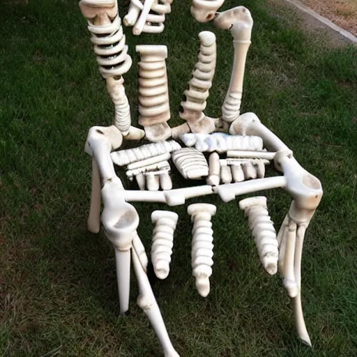 Image similar to a chair made out of bones,