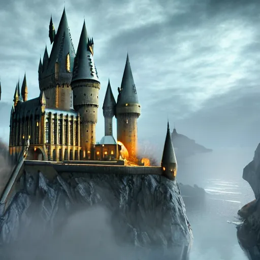 Prompt: hogwarts castle with fireworks and wizards flying on brooms in the night sky, volumetric lighting, 8 k octane beautifully detailed render, post - processing, extremely hyper - detailed, intricate, epic composition, cinematic lighting, masterpiece, trending on artstation, detailed detailed detailed, masterpiece, stunning art by anders zorn, wonderful masterpiece by greg rutkowski, beautiful cinematic light,