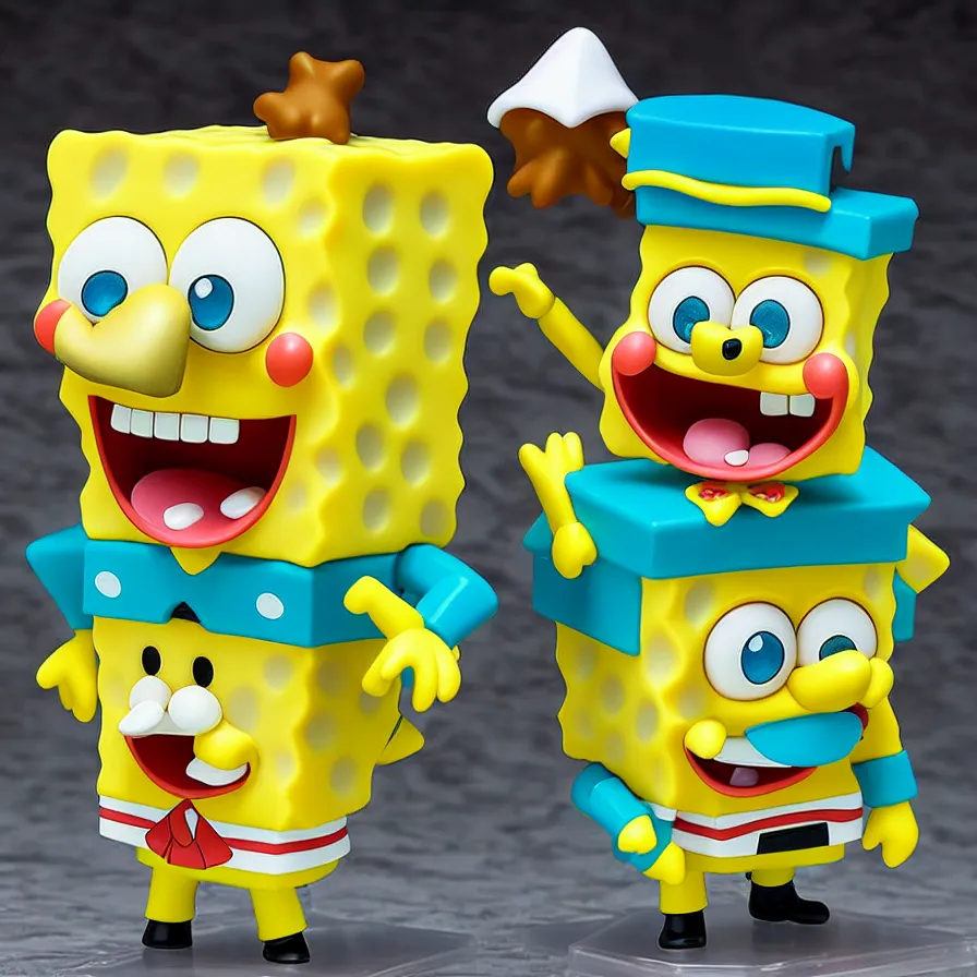 Image similar to spongebob, an anime nendoroid of spongebob, figurine, detailed product photo