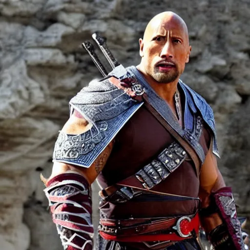 Image similar to dwayne johnson as ezio auditore