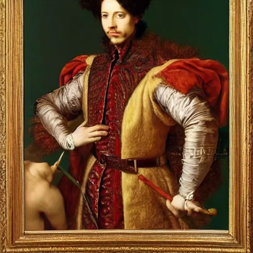 Image similar to renaissance portrait of The Artist Formerly Known As Prince, masterpiece by Eugene de Blaas