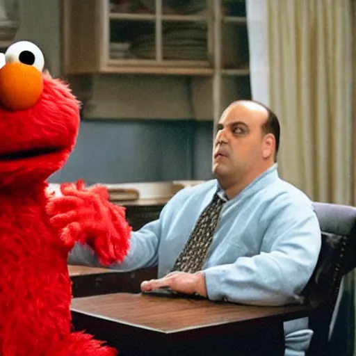 Image similar to elmo in the sopranos