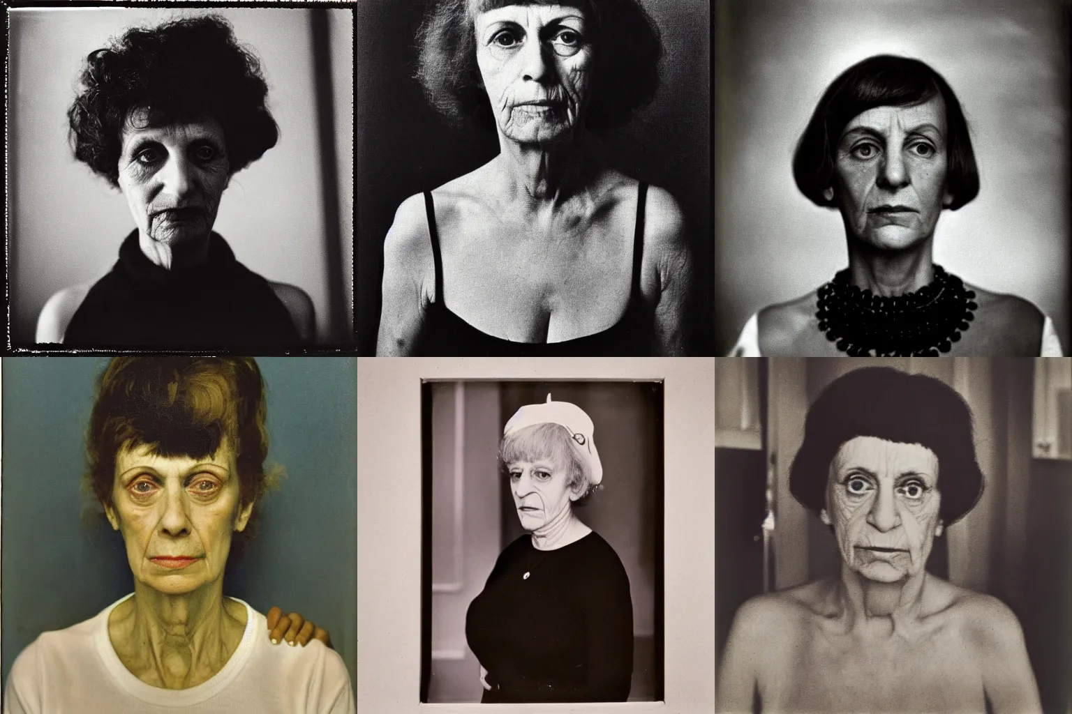 Prompt: the world's most beautiful woman, a portrait by Diane Arbus