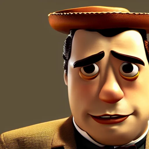 Image similar to don corleone as a disney, pixar character from toy story : : unreal engine, octane render, 3 d render, photorealistic, cg, visualisation, 4 k