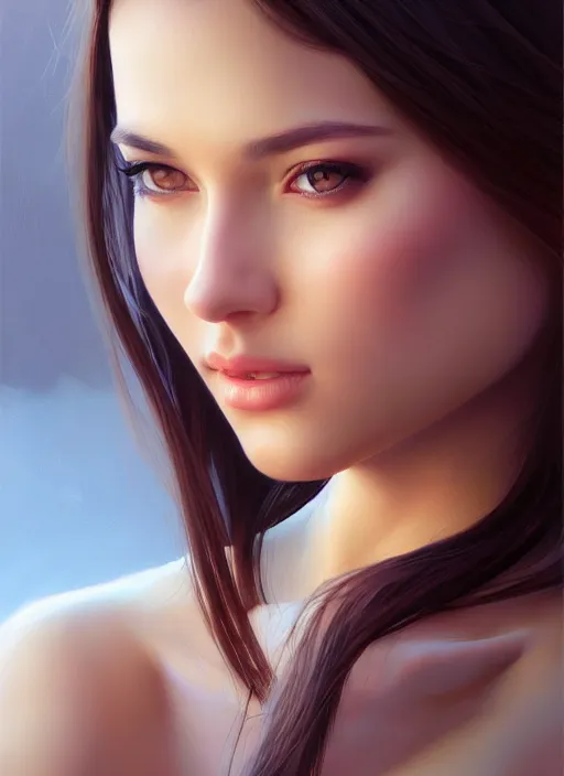 Image similar to photo of a gorgeous young woman in the style of stefan kostic, realistic, sharp focus, 8 k high definition, insanely detailed, intricate, elegant, art by stanley lau and artgerm