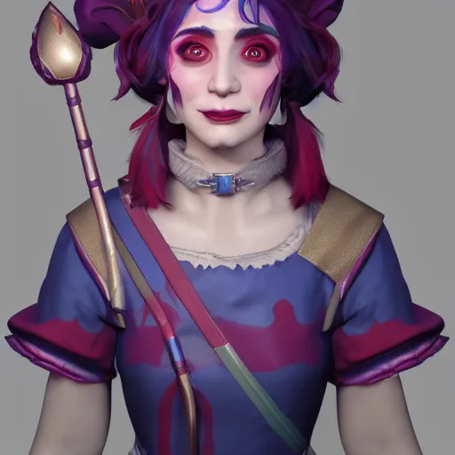 Image similar to Jester from Critical Role, 4k, digital art, trending on artstation, trending on cgsociety