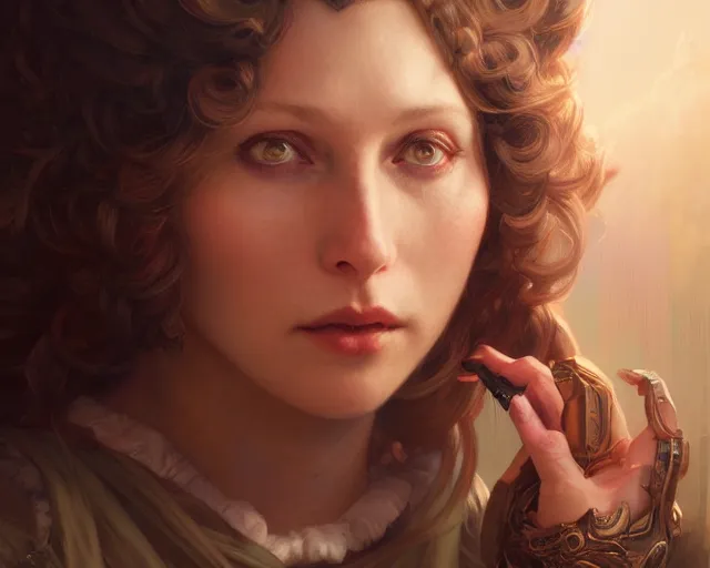 Image similar to photography of cindy sherman, deep focus, d & d, fantasy, intricate, elegant, highly detailed, digital painting, artstation, concept art, matte, sharp focus, illustration, hearthstone, art by artgerm and greg rutkowski and alphonse mucha