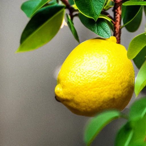 Prompt: close up shot of a lemon tree