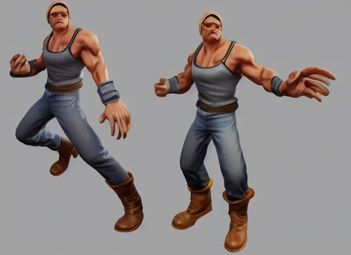 Image similar to 3 d model of oddheader character in fighting game, stylized 3 d graphics, hdr, ultra graphics, ray tracing, 4 k image