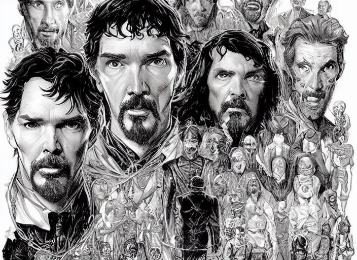 Image similar to a highly detailed horror portrait of stephen strange, james gurney, james jean