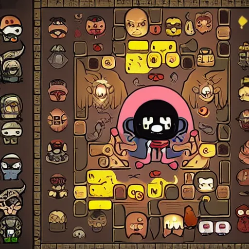 Image similar to the binding of isaac, among us skeld