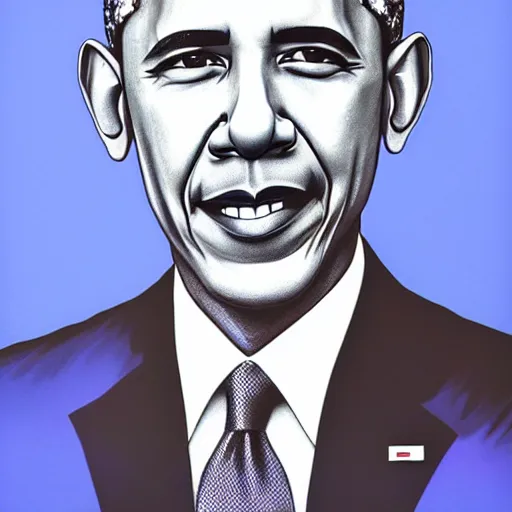 Prompt: portrait of barack obama as a ball point pen art