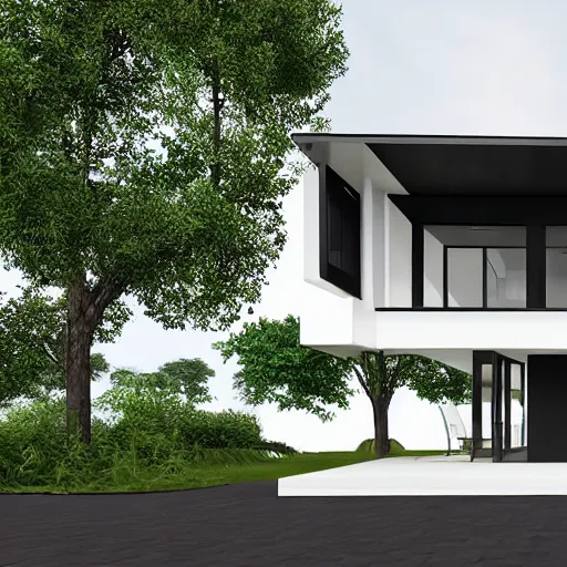 Image similar to a black modern mansion on an island by itself, award winning, 8k, ultra realistic,