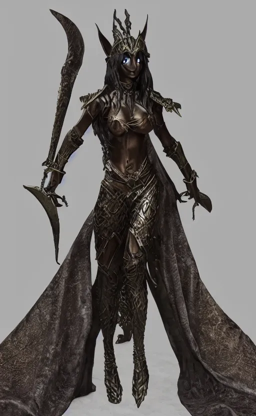 Image similar to Gothic elf princess in dragon armor, bronze statue, unreal engine, high detailed