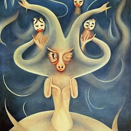 Image similar to Miyeon by Leonora Carrington. Dancing With The Stars on ABC TV Show