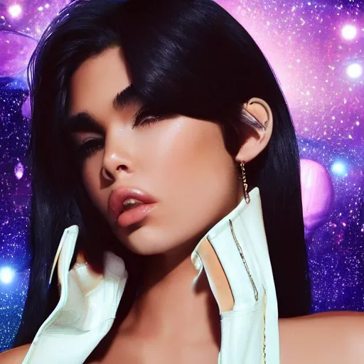 Image similar to madison beer a an intergalactic popstar, render, blender render, unity render, 4 k wallpaper, art station trending, artstation 4 k coherent, coherent, 4 k, detailed