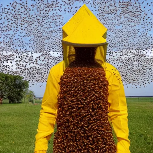 Image similar to man made out of bees