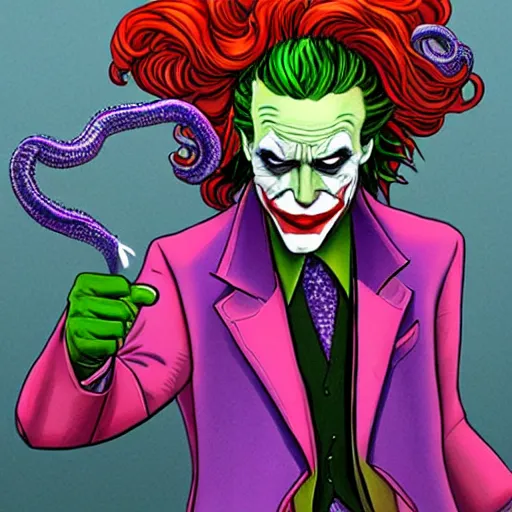 Prompt: the joker as medusa