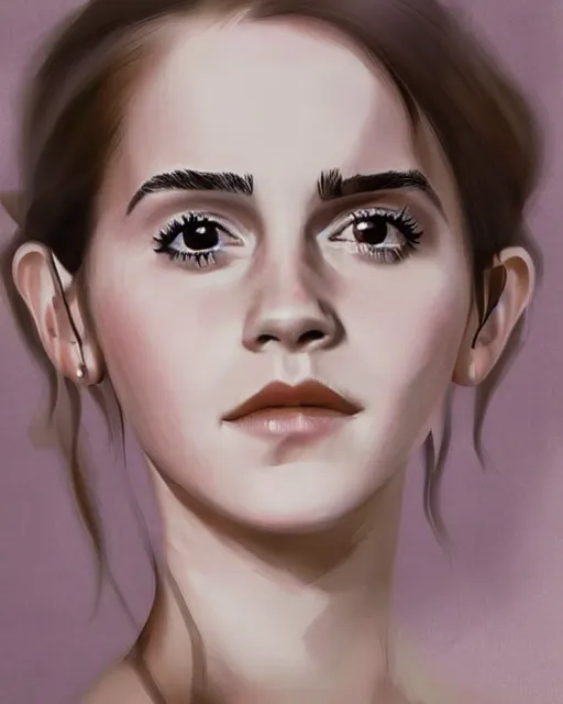 Prompt: detailed digital painting of a emma watson, half body portrait, chinese artwork, soft brushstrokes, pale skin, subsurface scattering, warm lighting