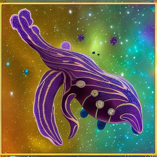 Prompt: galactic nudibranch, detailed and intricated, artstation