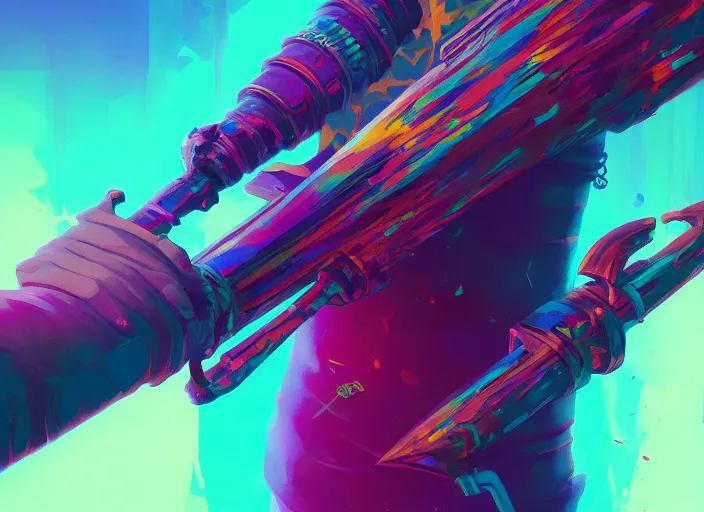 Prompt: A psychedelic sharp soul mace , vibrant color scheme, highly detailed, in the style of romanticism, cinematic, artstation, Moebius, Greg rutkowski