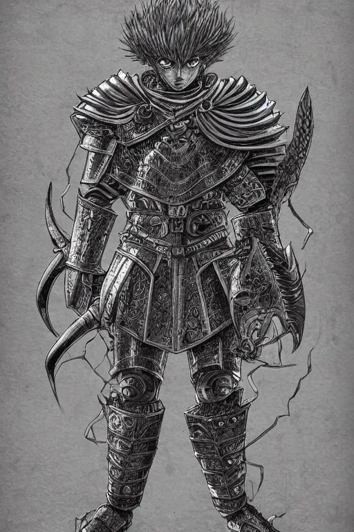 Image similar to armoured warrior, symmetrical, highly detailed, digital art, rose thorn themed armour, sharp focus, trending on art station, kentaro miura manga art style