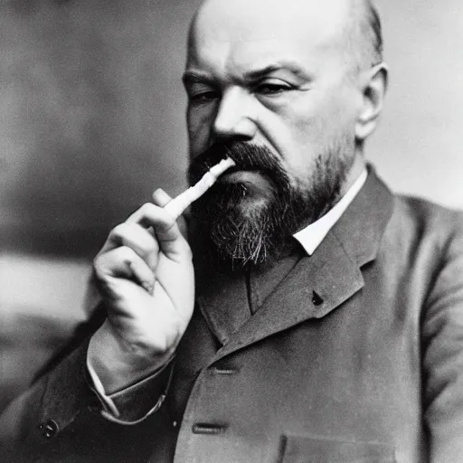 Prompt: lenin smokes french fries