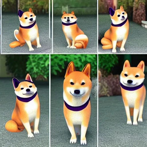 Image similar to shiba inu in the style of pixar movies