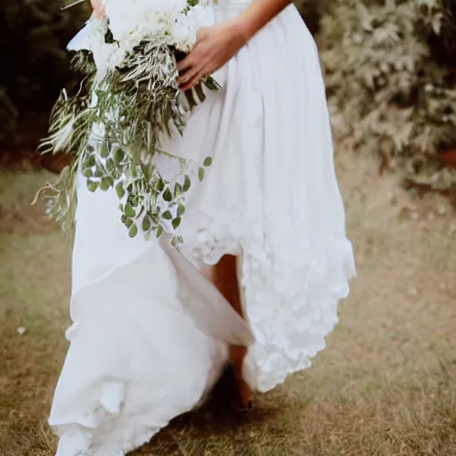 Image similar to a woman in a white wedding dress