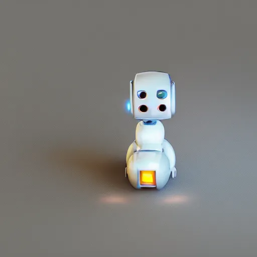 Image similar to a cute little robot, sit on a pin with a lit candle in the background by maxvanzwerg