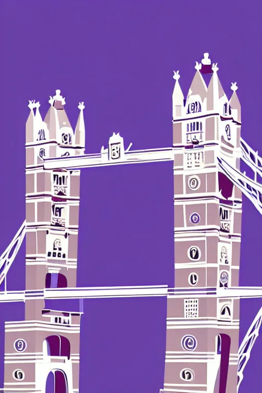 Image similar to minimalist boho style art of colorful london tower bridge, illustration, vector art