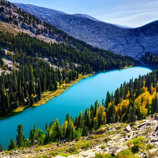 Image similar to beautiful lake in a valley in the sierra nevada mountains