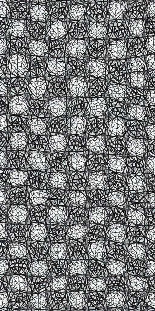 Prompt: highly detailed black and white geometric pattern by escher, repetition, hexagon, fractal, sacred geometry, sharp angles, symmetry