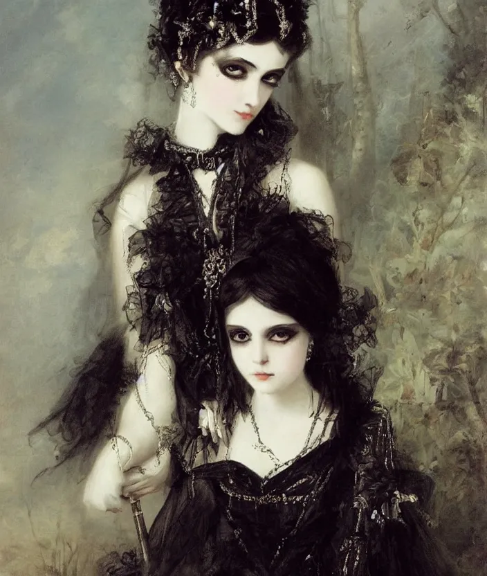 Image similar to gothic princess portrait by william - adolphe bouguerea, highly detailded